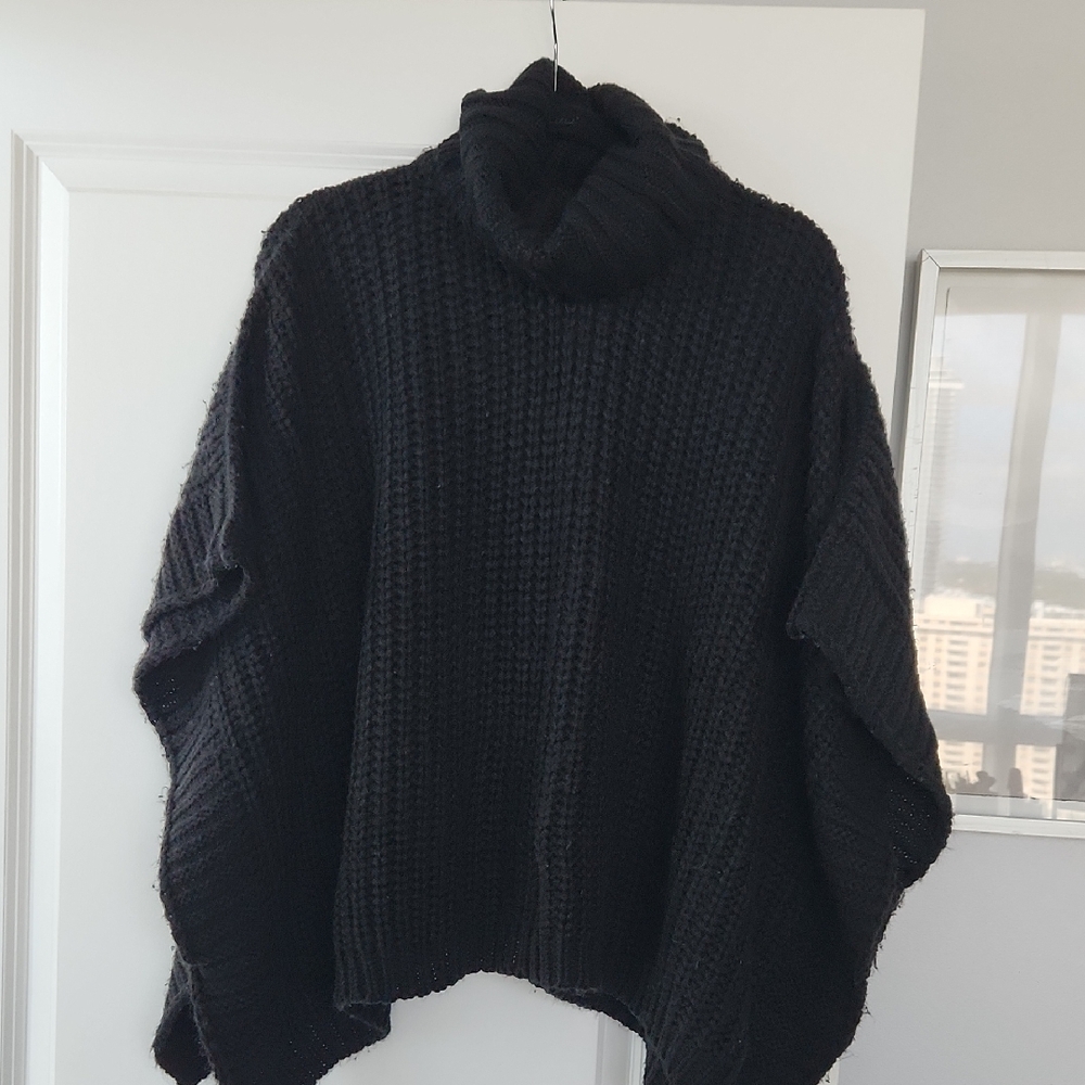 Cozy Black Turtleneck Sweater,  One Size, Pre-loved